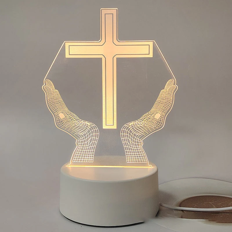 🌙 Paz y fe en una sola luz: lámpara de noche 3D con Jesús-ES