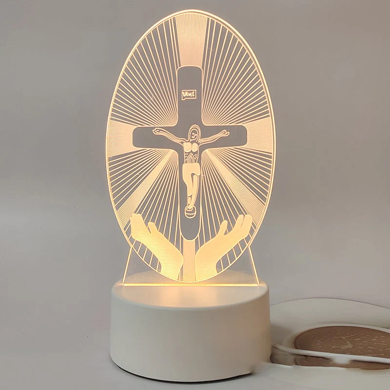 🌙 Paz y fe en una sola luz: lámpara de noche 3D con Jesús-ES