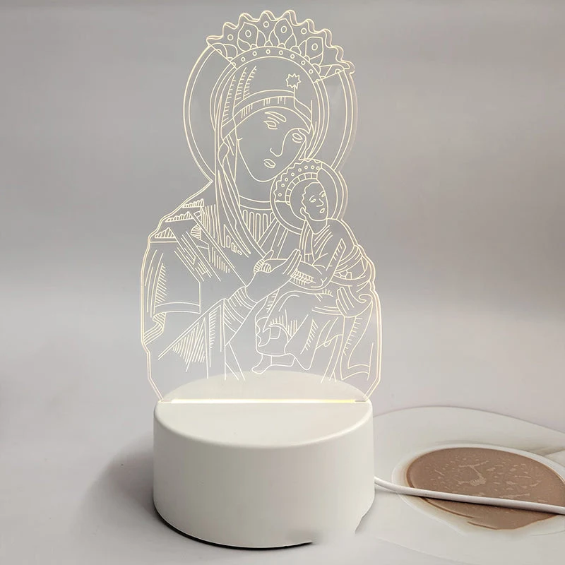 🌙 Paz y fe en una sola luz: lámpara de noche 3D con Jesús-ES