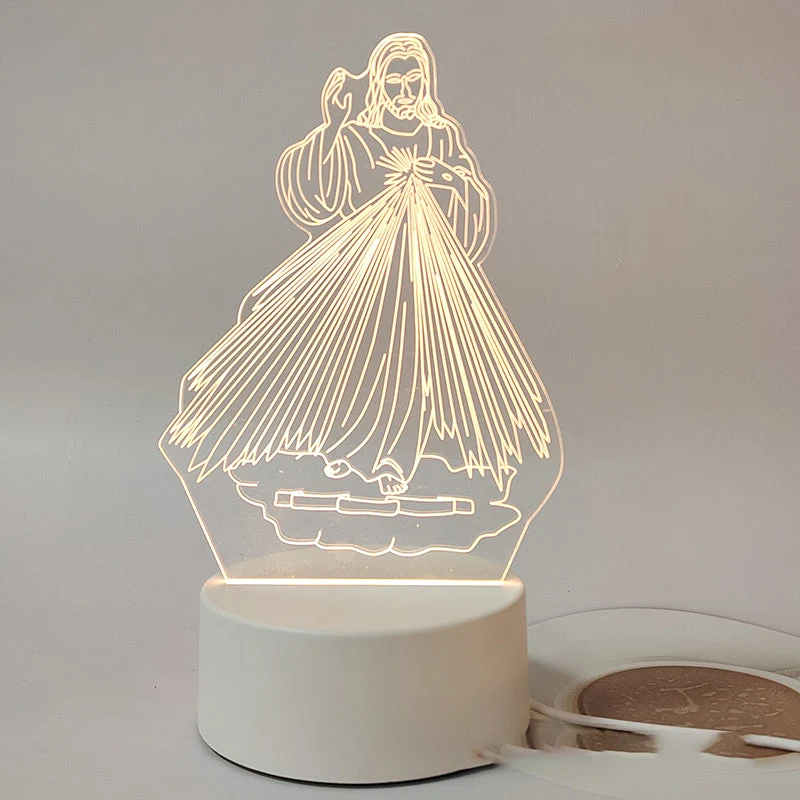 🌙 Paz y fe en una sola luz: lámpara de noche 3D con Jesús-ES