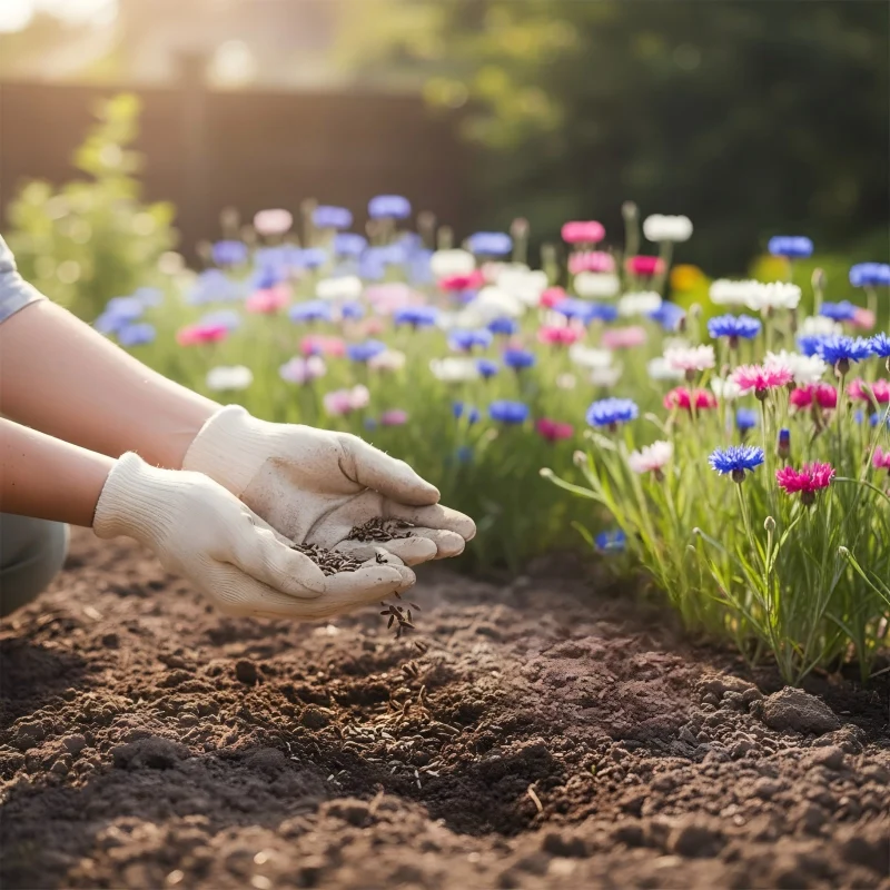 🌼 Semillas de aciano que florecen todo el año: una planta real 🏡✨-ES