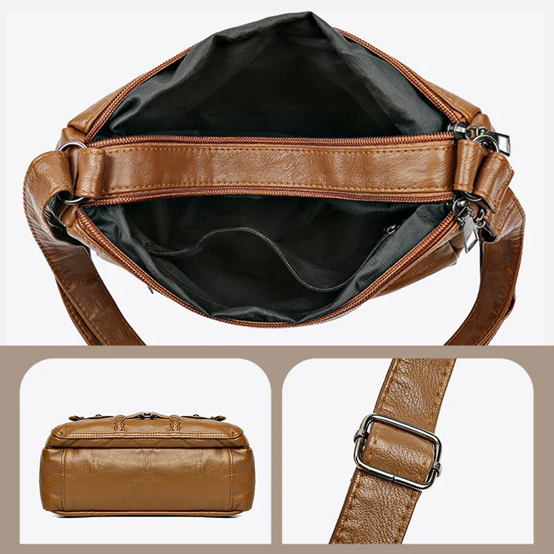 Ženska vintage torba iz mehkega PU usnja - SI