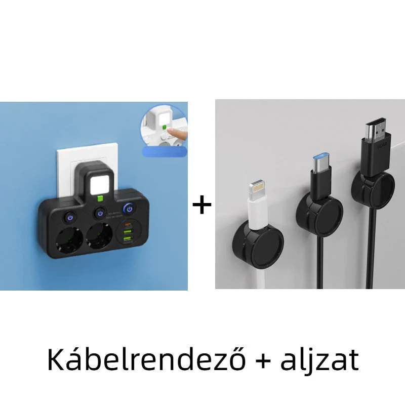 🔌⚡Έξυπνο καλώδιο τροφοδοσίας με θύρες USB (πρίζα EU)-GR