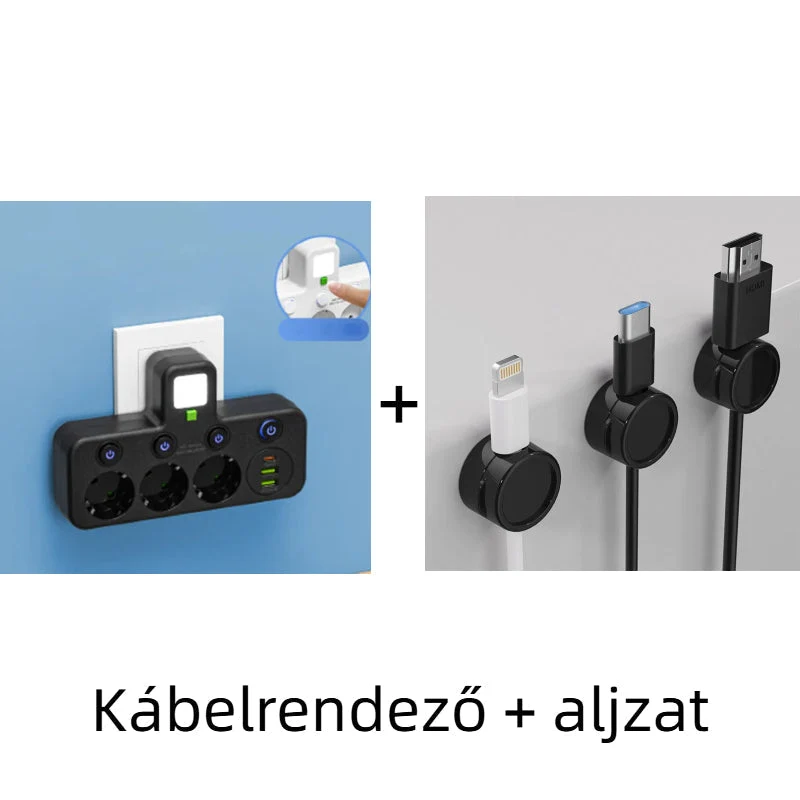 🔌⚡Έξυπνο καλώδιο τροφοδοσίας με θύρες USB (πρίζα EU)-GR