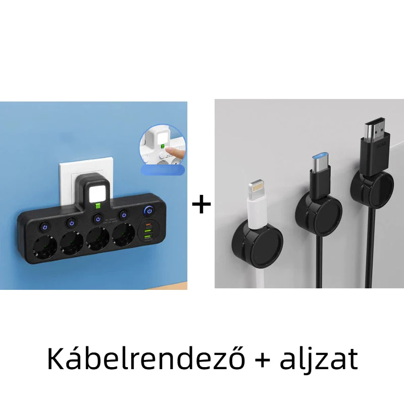 🔌⚡Έξυπνο καλώδιο τροφοδοσίας με θύρες USB (πρίζα EU)-GR