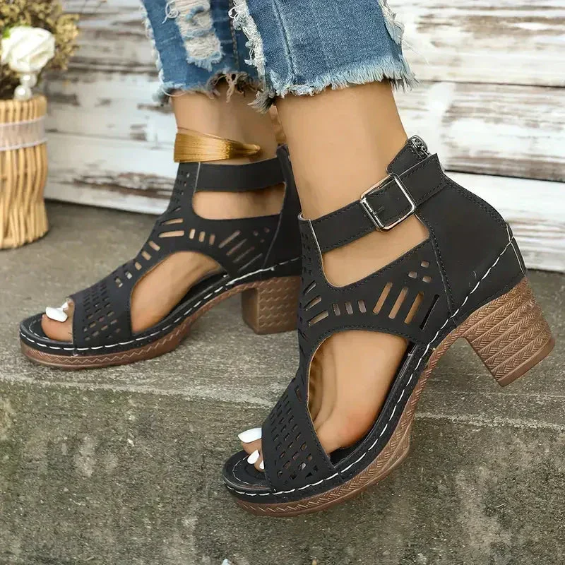 👡 Atviros basutės su vidutinio aukščio atviru kulnu💖-LT