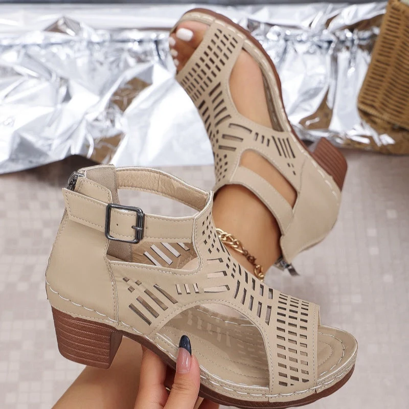 👡 Atviros basutės su vidutinio aukščio atviru kulnu💖-LT
