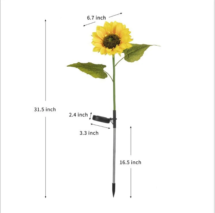 🔥✨Saulėgrąžų saulės energijos sodo šviesos stulpas🌻-LT