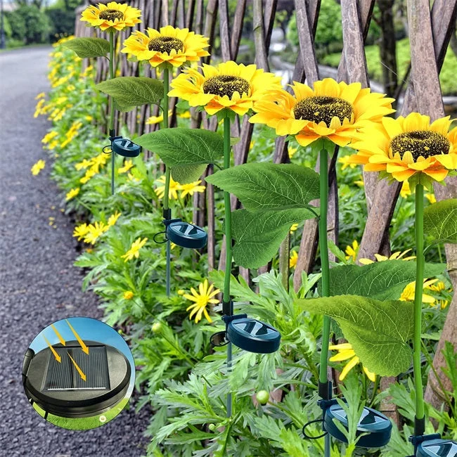 🔥✨Saulėgrąžų saulės energijos sodo šviesos stulpas🌻-LT