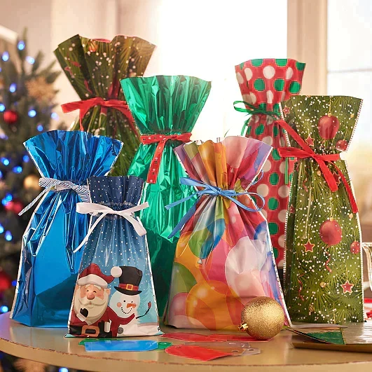 🎅🎁 Geriausias kalėdinis dovanų maišelis su virvele pasaulyje--LT