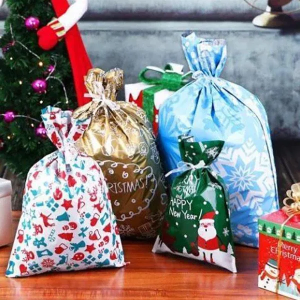 🎅🎁 Geriausias kalėdinis dovanų maišelis su virvele pasaulyje--LT