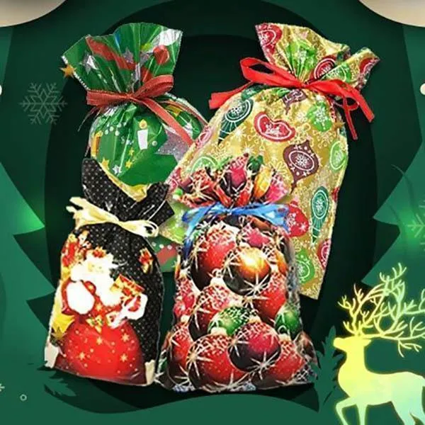 🎅🎁 Geriausias kalėdinis dovanų maišelis su virvele pasaulyje--LT