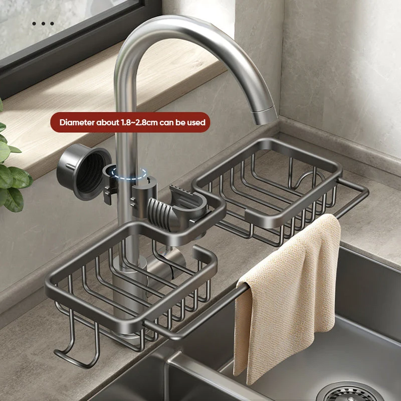 【🔥Nauji produktai 2025】💧Korozijai atsparus aliuminio maišytuvo sifonas – praktiškas laikymas šalia kriauklės-LT