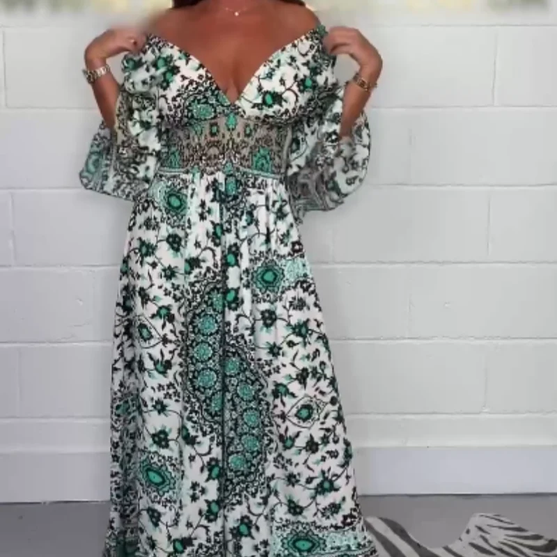 Mono de mujer con estampado y escote en pico tallas S-5XL-ES