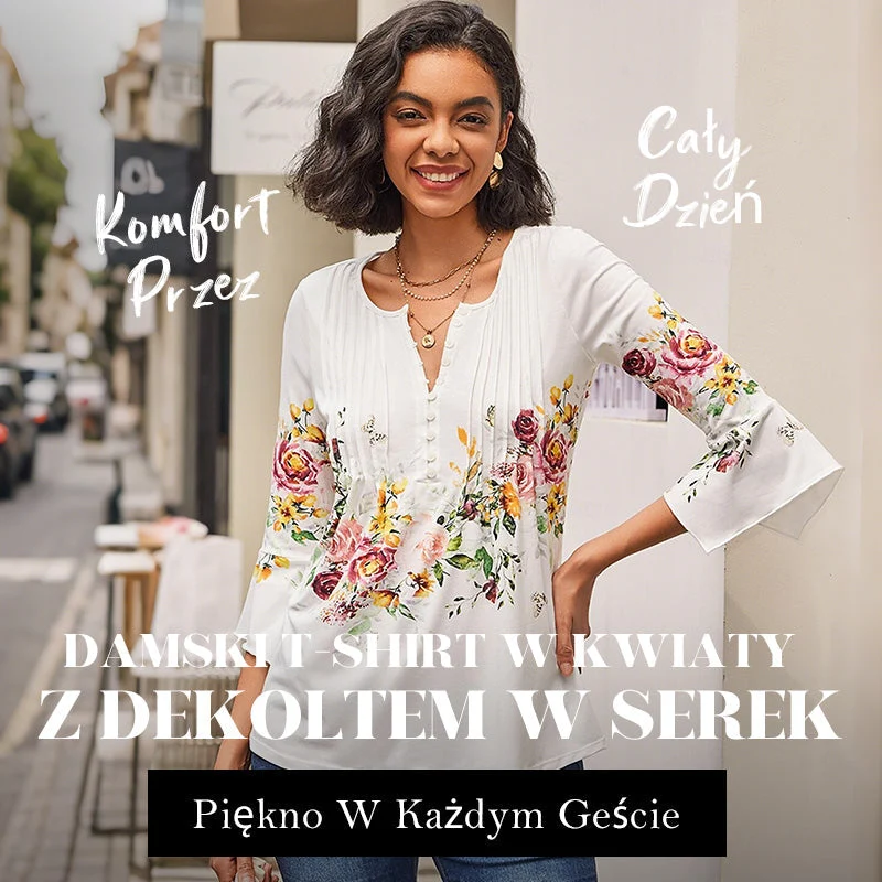 🌺 Γυναικείο Πουκάμισο με Στάμπα και V-Neck✨-GR