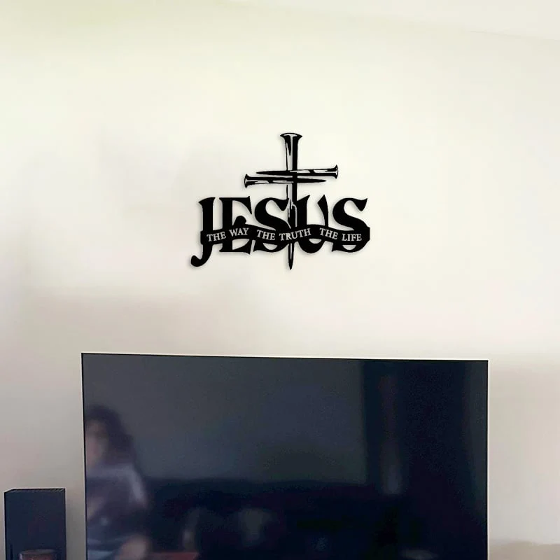 Stenska dekoracija križa Jezusa Resnice-SI
