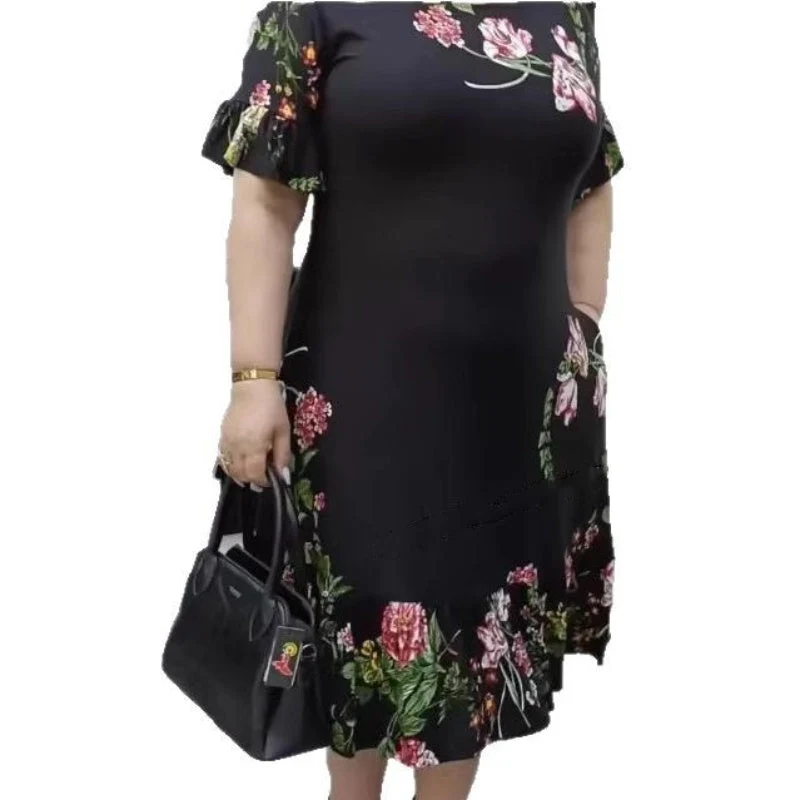 🌺Elegante vestido con volantes y estampado oversize-ES