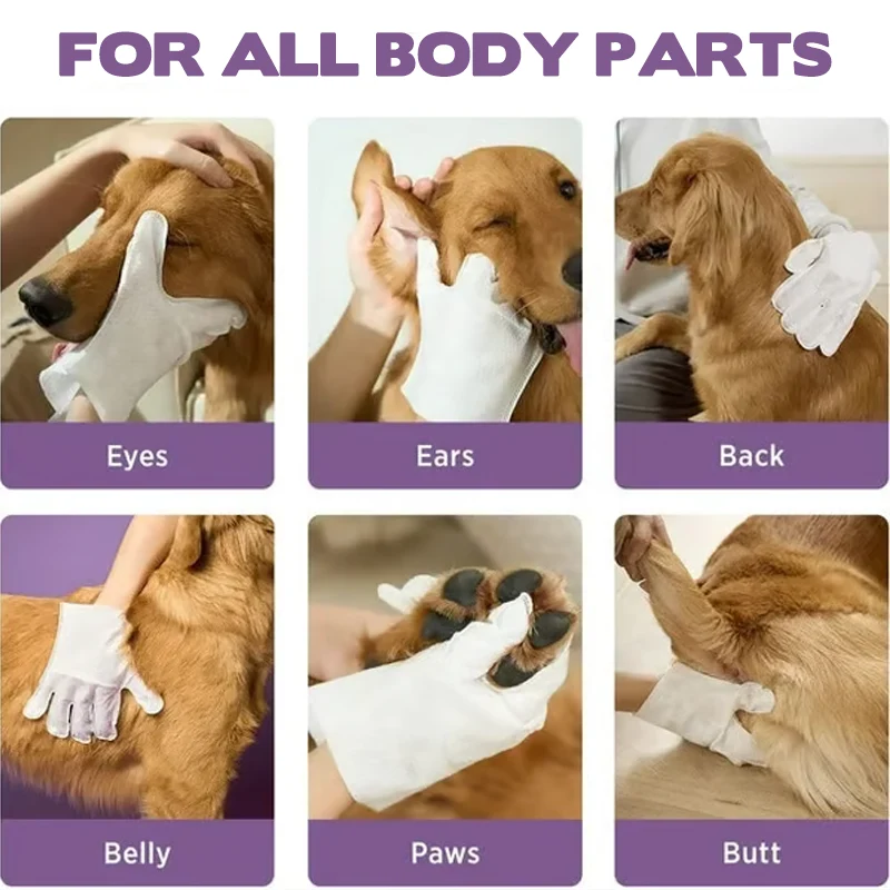 Guantes desodorizantes para limpieza de mascotas sin enjuague-ES