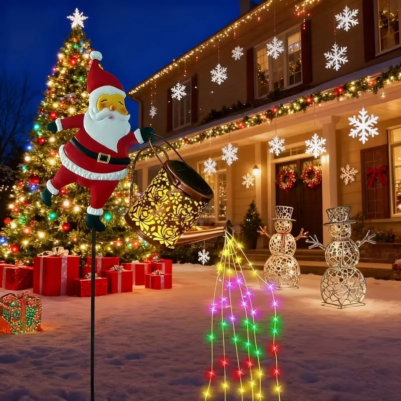 🎅 Ηλιακό φωτιστικό Άγιου Βασίλη - Μαγικό φως γεμίζει τον κήπο σας με μια εορταστική λάμψη. ✨-GR