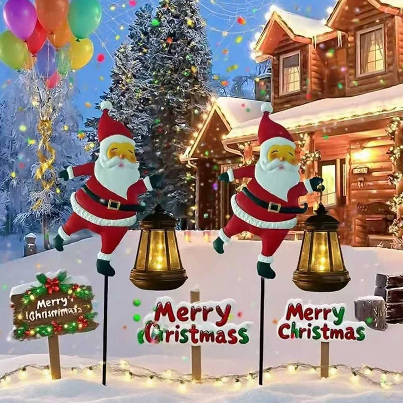 🎅 Ηλιακό φωτιστικό Άγιου Βασίλη - Μαγικό φως γεμίζει τον κήπο σας με μια εορταστική λάμψη. ✨-GR