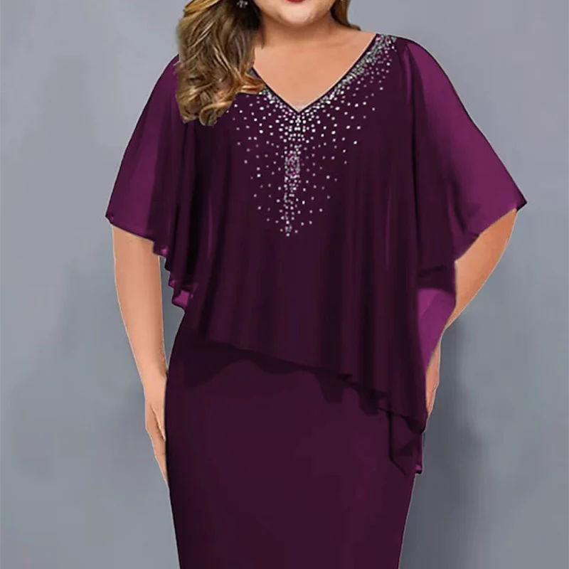 ✨Vestido de gasa con escote en V e incrustaciones de pedrería-ES