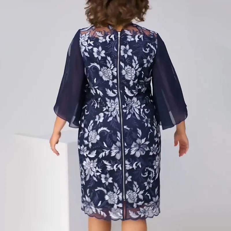 ✨Vestido midi de malla con estampado floral para mujer-ES