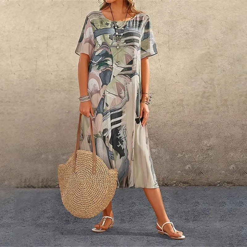 [S-5XL]✨Αέρινο φόρεμα σε φωτεινά, τροπικά χρώματα-GR