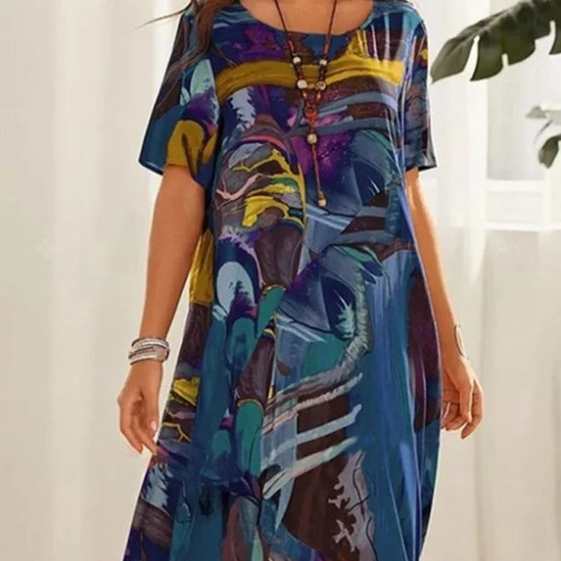 [S-5XL]✨Αέρινο φόρεμα σε φωτεινά, τροπικά χρώματα-GR