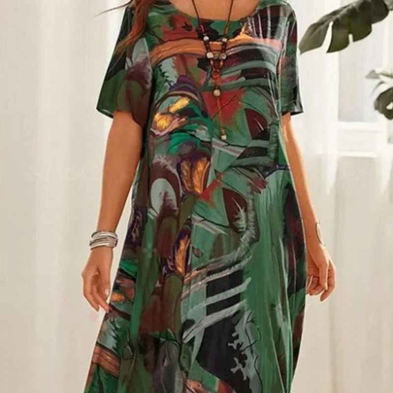 [S-5XL]✨Αέρινο φόρεμα σε φωτεινά, τροπικά χρώματα-GR