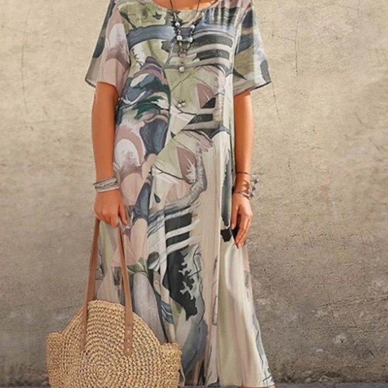 [S-5XL]✨Αέρινο φόρεμα σε φωτεινά, τροπικά χρώματα-GR