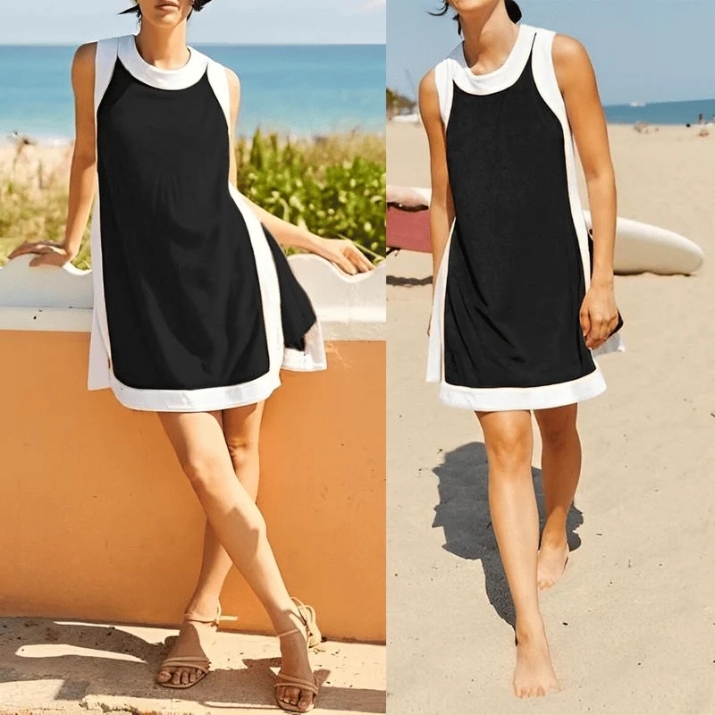 👗Γυναικεία casual αμάνικα τοπ και σορτς με τσέπες🥰-GR