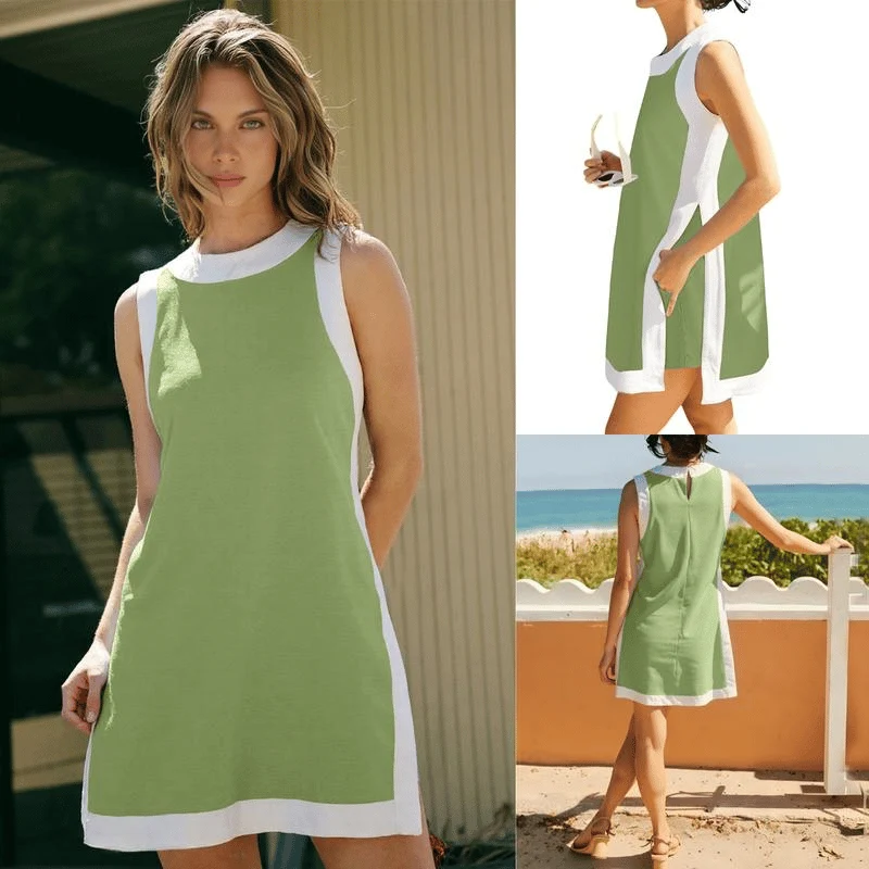 👗Γυναικεία casual αμάνικα τοπ και σορτς με τσέπες🥰-GR
