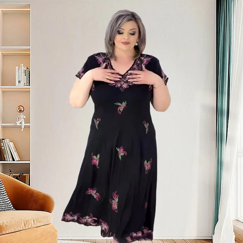 🌺 Moteriška suknelė su V formos iškirpte-LT