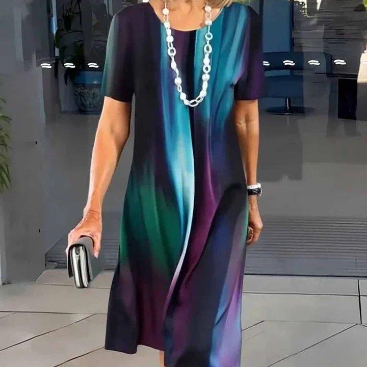 Γυναικείο Colour Block Πλισέ Φόρεμα-GR