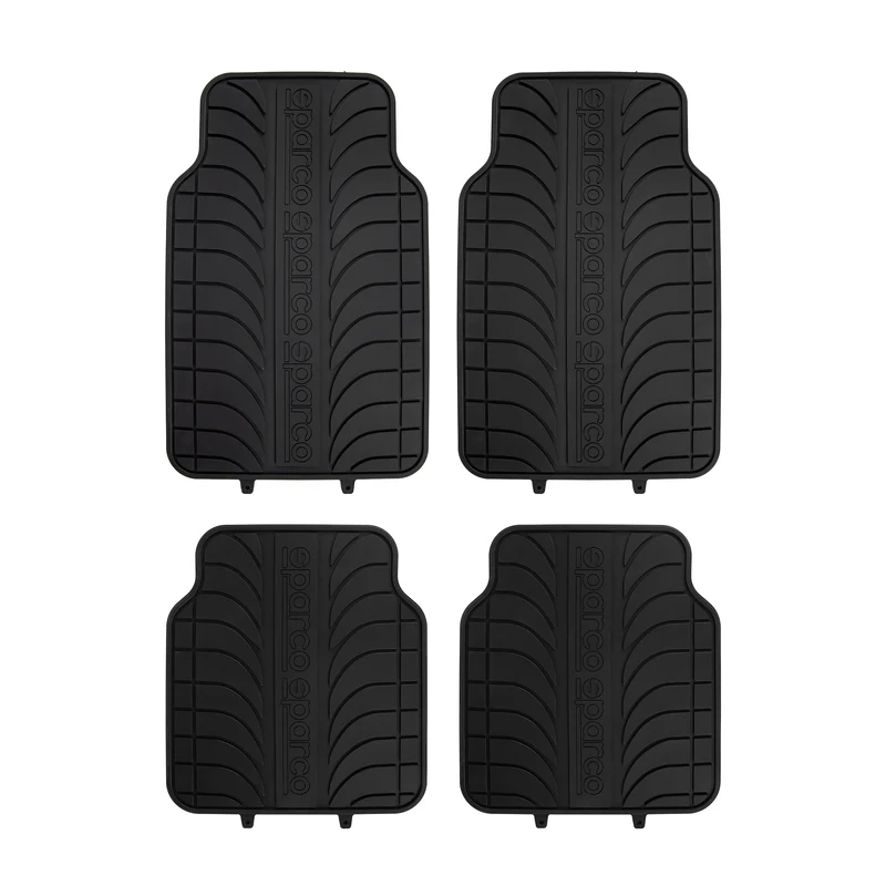 Juego Alfombras Auto Sparco PVC Universal Negro 4 Piezas