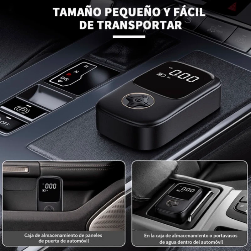 Inflador Compresor Portátil Auto Moto Bicicleta Power Bank