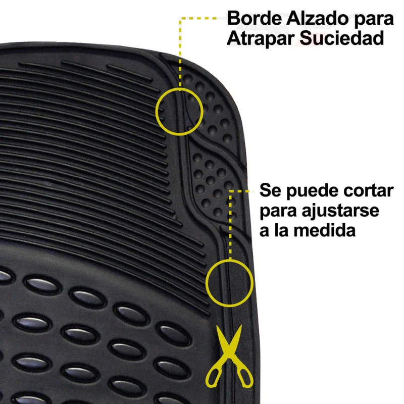Juego Alfombras para autos en goma Universal 4 piezas flex