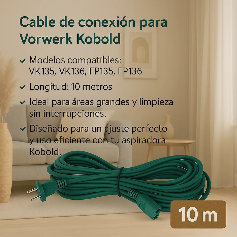 Cable Aspiradora Vorwerk Kobold VK135 VK136