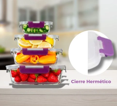 Recipientes de Cristal Para Alimentos - 36 Piezas (18 recipientes y 18 tapas)- Apto para lavavajilla