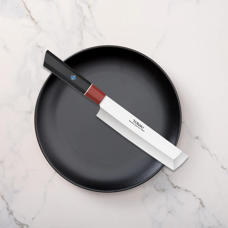 Cuchillo Cocina Profesional TOKYSU - Cuchillos Cocina Japones NAKIRI de Acero Inoxidable de 67 capas 18 cm- Mango G10 DAMASCO