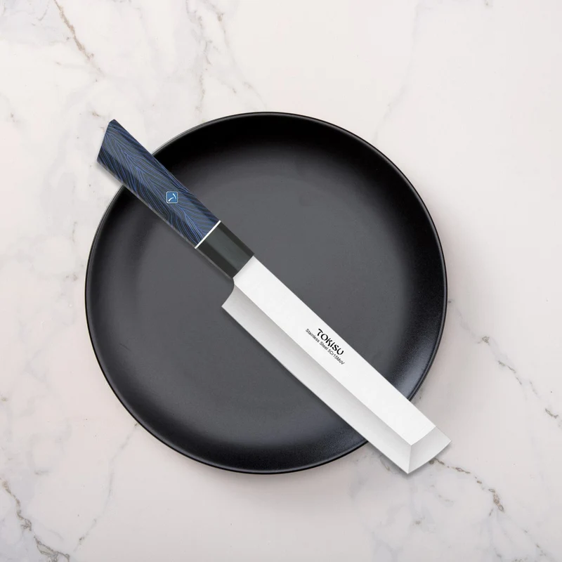 Cuchillo Cocina Profesional TOKYSU - Cuchillos Cocina Japones NAKIRI de Acero Inoxidable de 67 capas 18 cm- Mango G10 DAMASCO