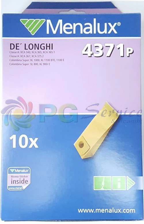 Menalux 4371P sacchi carta per scopa aspirapolvere Delonghi Colombina Super Classe A
