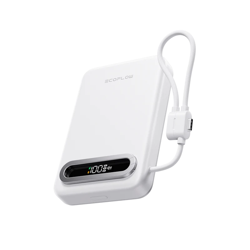 Power bank EcoFlow RAPID Mag Qi2.2 (10.000 mAh, 25 W, cavo USB-C integrato)