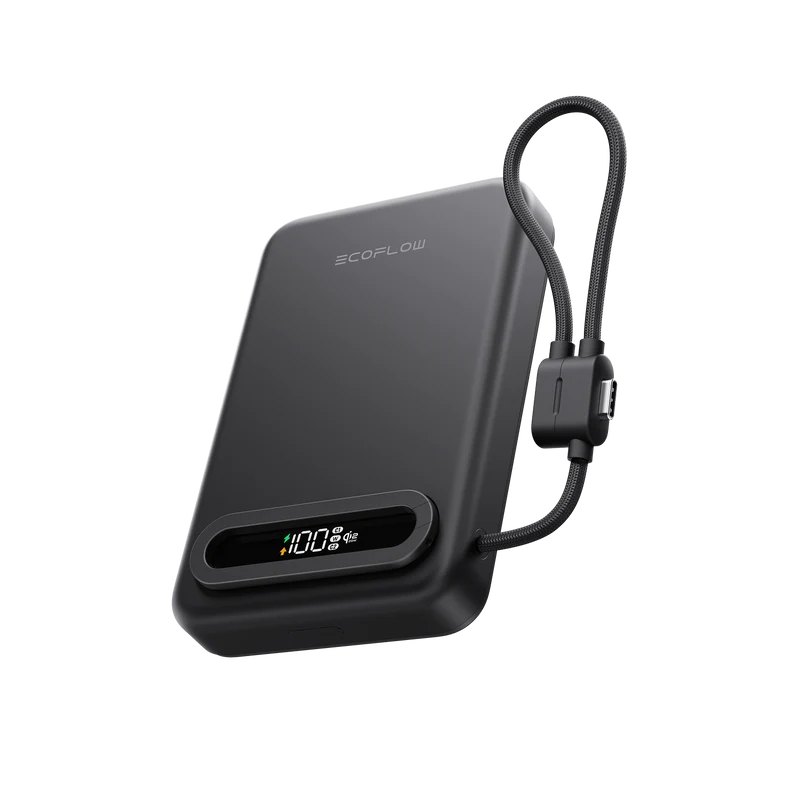 Power bank EcoFlow RAPID Mag Qi2.2 (10.000 mAh, 25 W, cavo USB-C integrato)