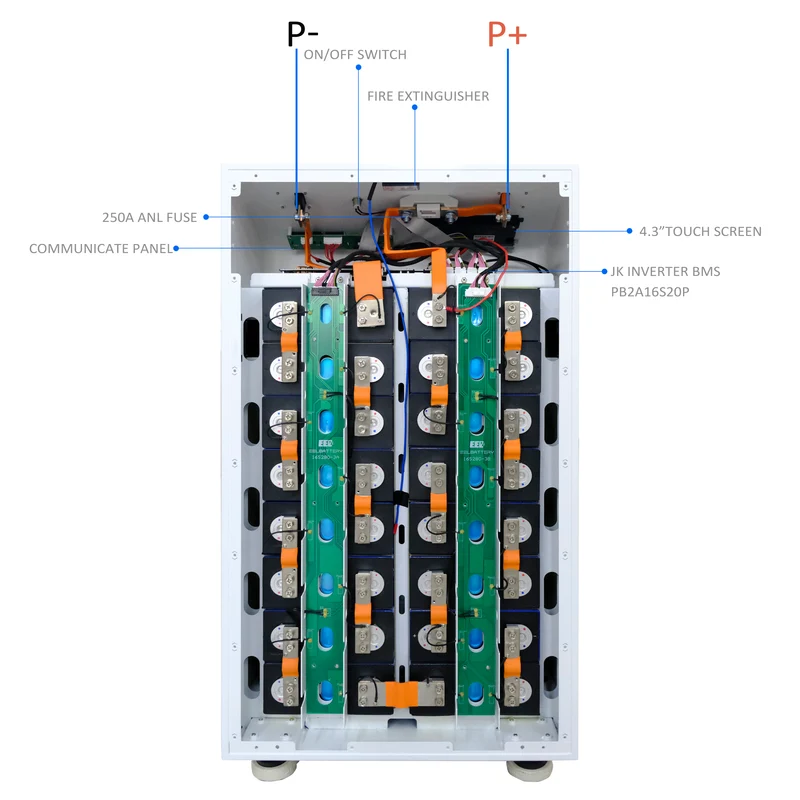 48V 16S EEL Vertical Battery DIY Box Kits with JK V19 Inverter BMS and Wheels