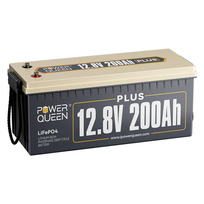 Power Queen 12V 200Ah Plus LiFePO4 Batterie, Eingebautes 200A BMS