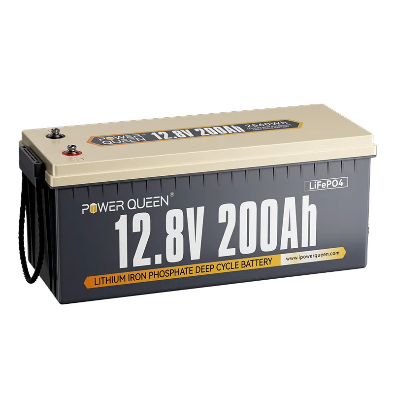 (0% MwSt.) Power Queen 12V 200Ah LiFePO4 Batterie, Eingebautes 100A BMS
