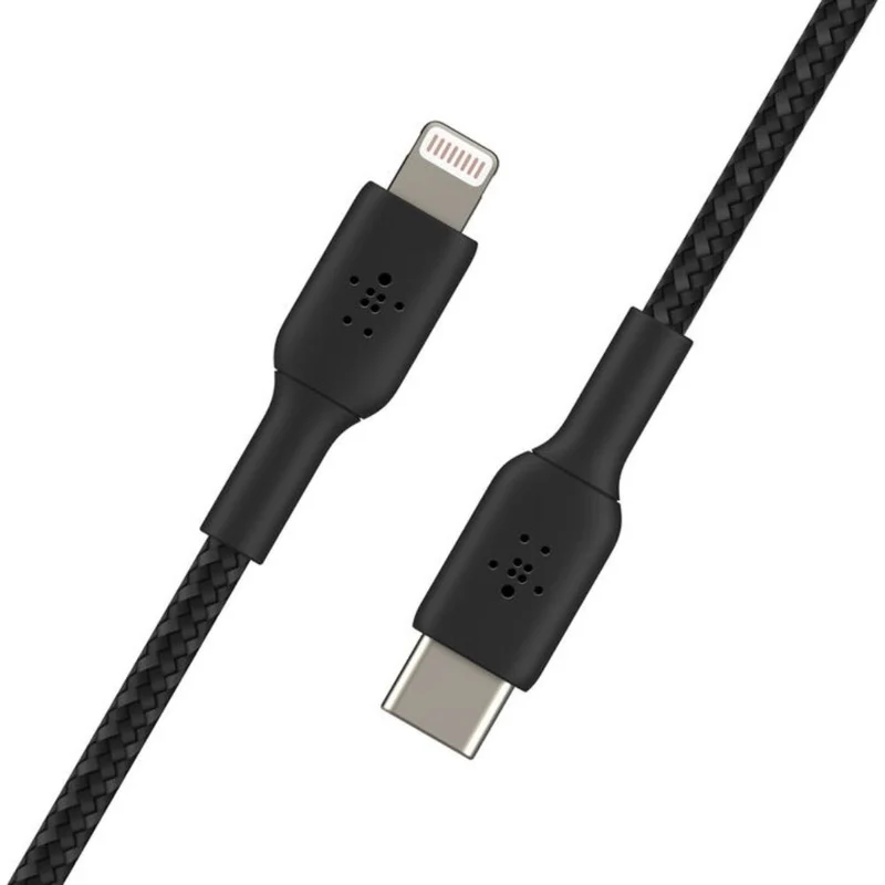 Belkin BoostCharge - Cable Trenzado USB-C a Lightning - 1 Metro - Color Negro