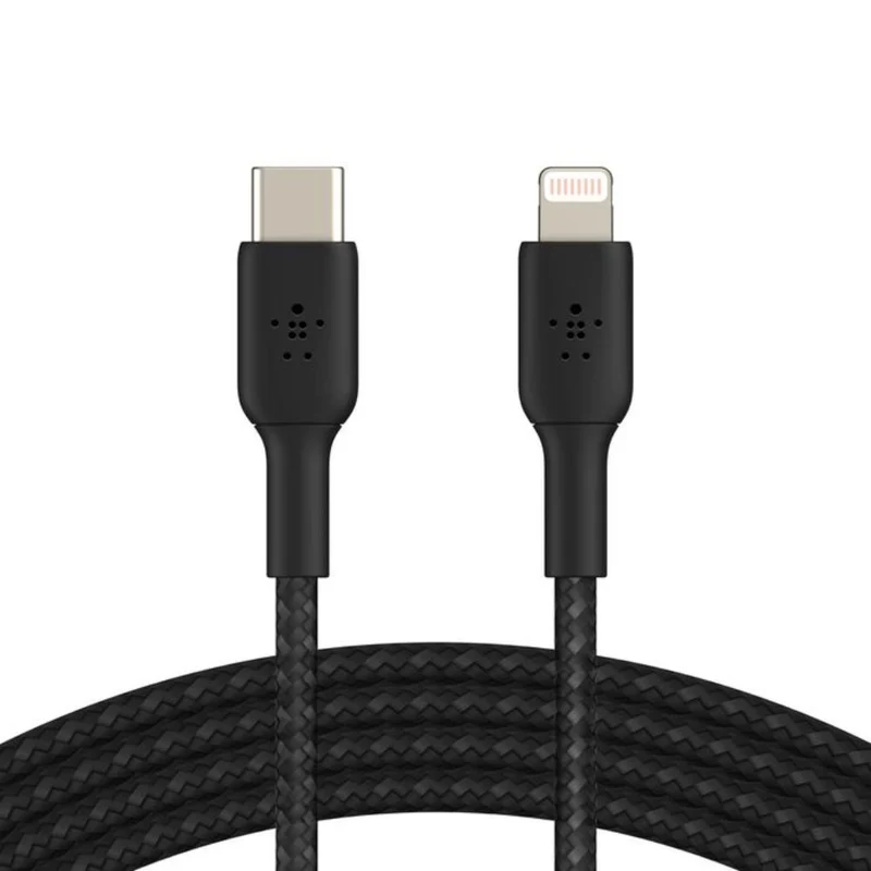Belkin BoostCharge - Cable Trenzado USB-C a Lightning - 1 Metro - Color Negro