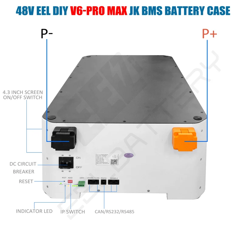 EU Stock 51.2V 17kWh EEL Server Rack LiFePO4 Battery Pack with JK V19 BMS for Home Power Solar Energy Storage